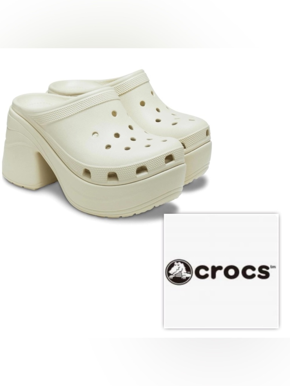 NWT $129 Crocs Women's 12 Men 10 SIREN Platform Clog Slip On heel comfy Shoes